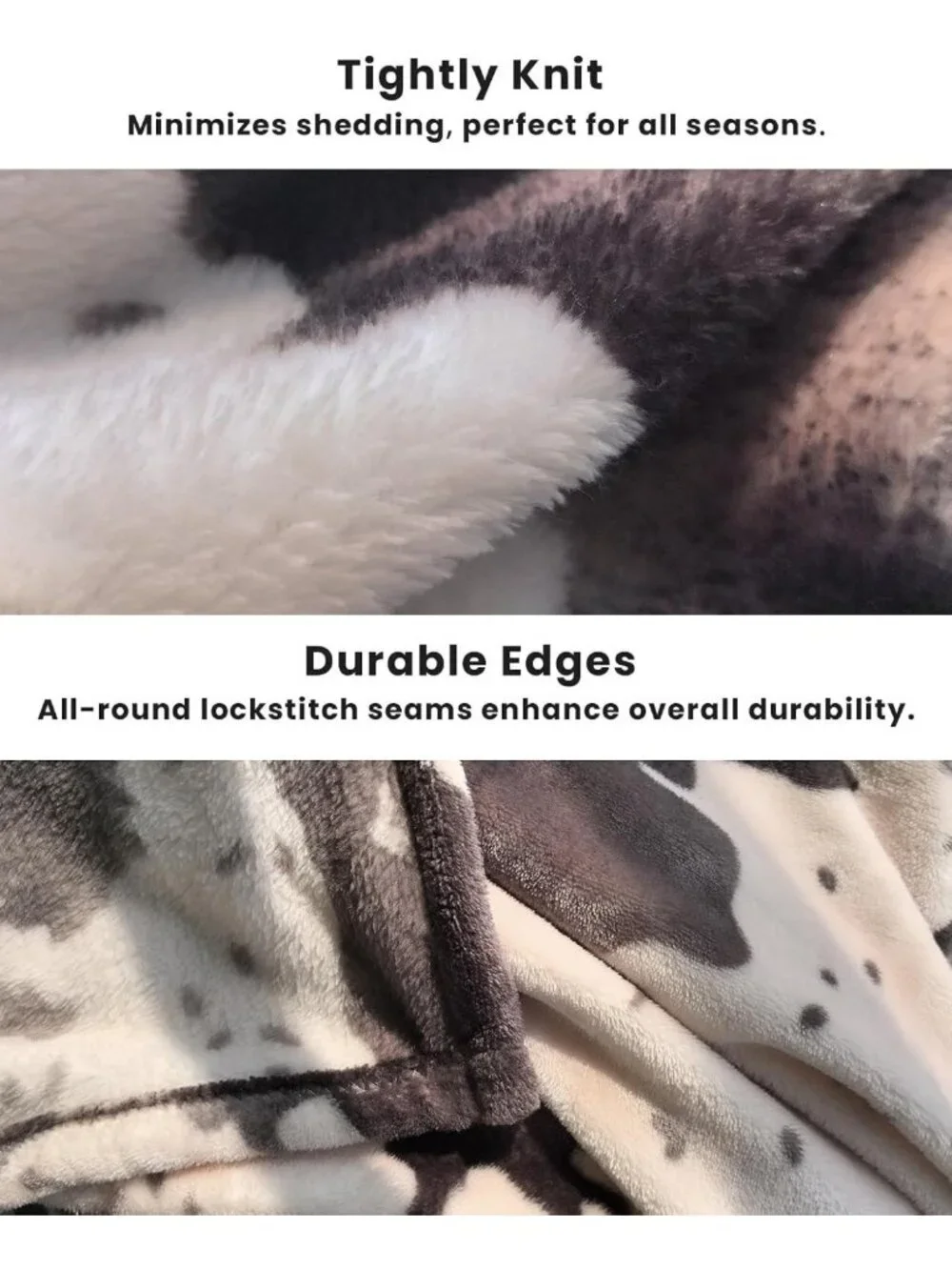 Cozy Cow Print Flannel Throw Blanket - Ultra Soft Lightweight Fleece, 50x60